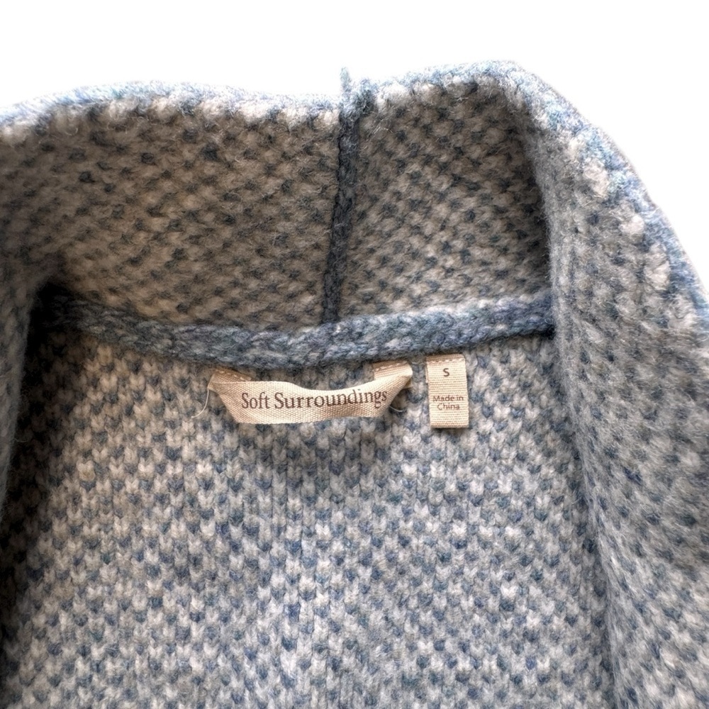 Soft Surroundings Barra Wool Cardigan Size Sm Medallion Fair Isles Cottagecore - Picture 7 of 11
